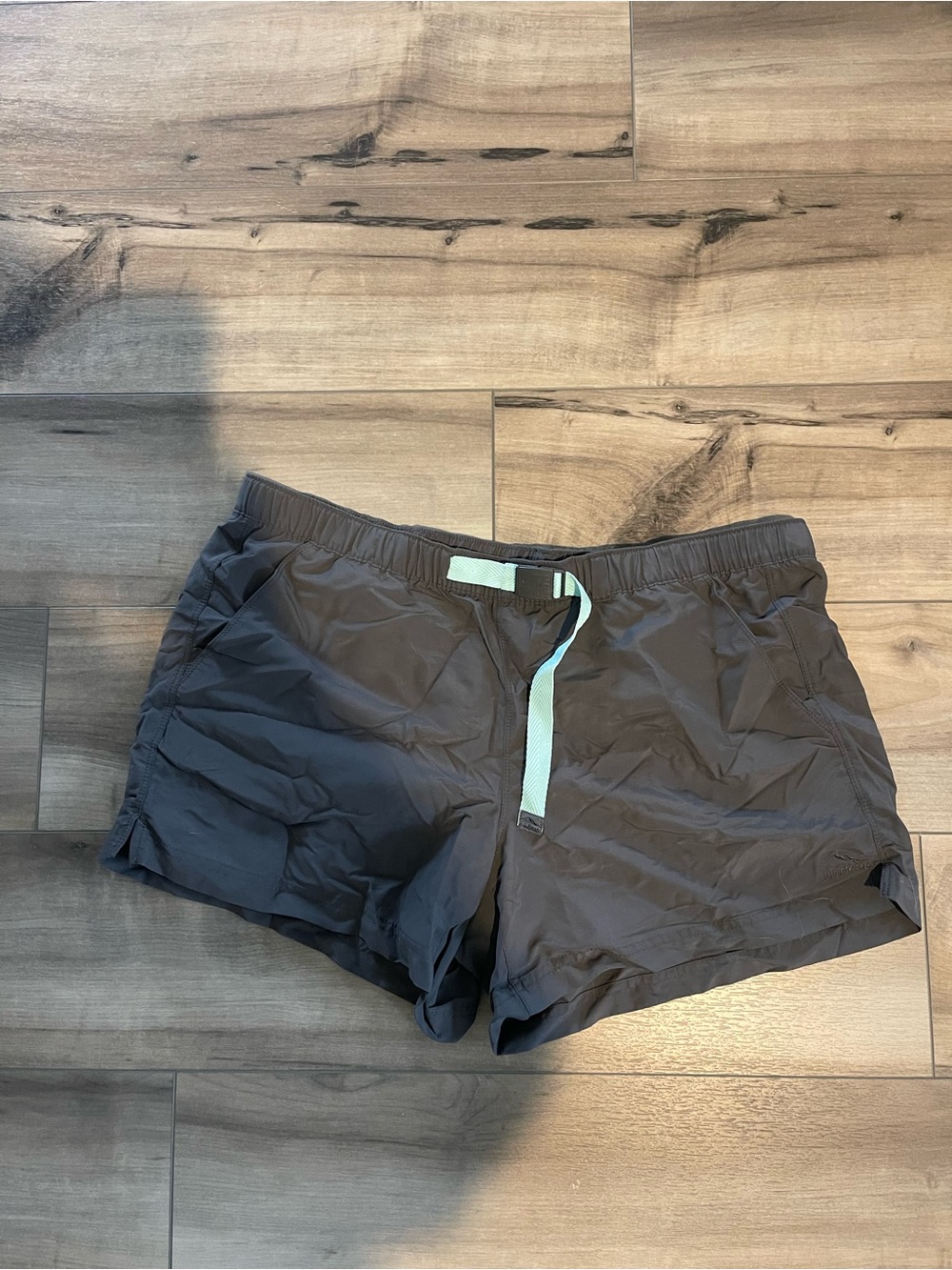 L.L. Bean Gray Athletic Shorts with Mint Drawstring